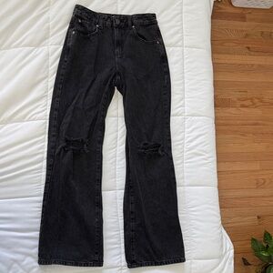 Garage Black Distressed Flare Jeans